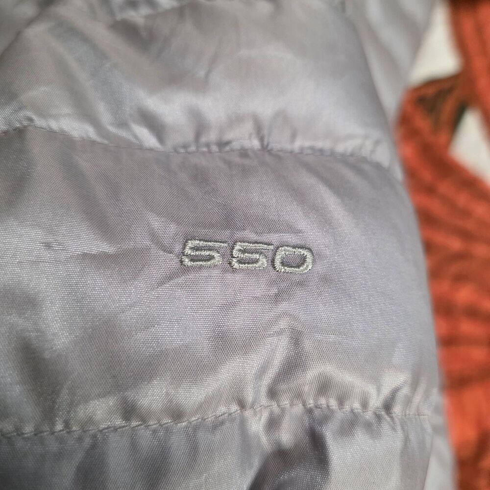 North Face 550 Down Quilted Puffer Jacket Size XL Silver Goose Down Warm Winter - Picture 8 of 10